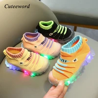 kids sneakers toddler boy shoes glowing sneakers spring and autumn new baby girls shoes mesh breathable led shoes soft sole