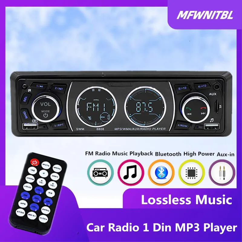 

Car Radio 1 Din MP3 Player Stereo AutoRadio Multimedia Player Bluetooth Handsfree Call Aux USB SD card In-Dash FM Remote Control