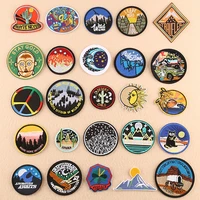 circular patch patches biker thermal stickers for clothes embroidered appliques dresses anime fabrics sewing thermo stickers set