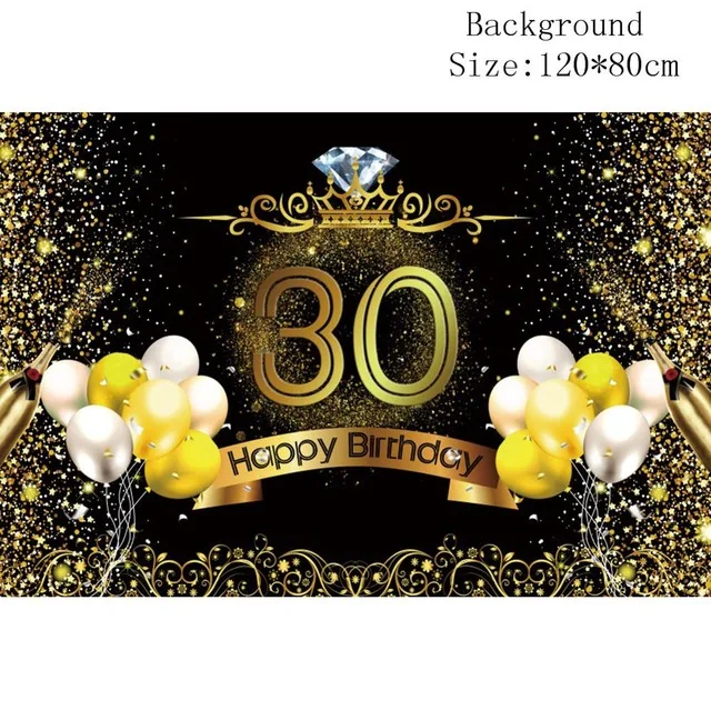 С 30 летним днем рождения тема одноразовая посуда баннер фото реквизит 30th