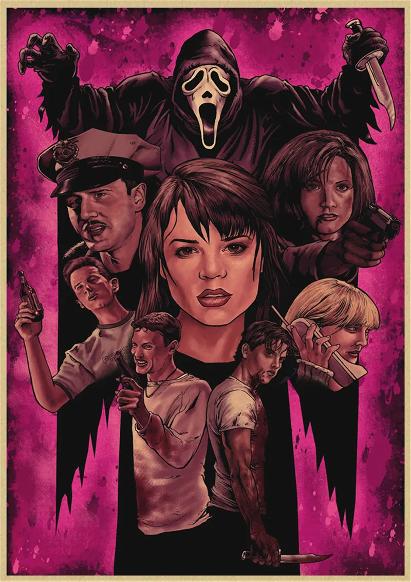 Плакат из крафт-бумаги с изображением крика мертвого ужаса картины украшение для