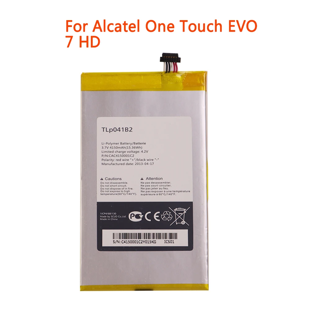 

high quality Mobile Phone Battery 4150mAh TLP041B2 battery for Alcatel One Touch EVO 7 HD battery