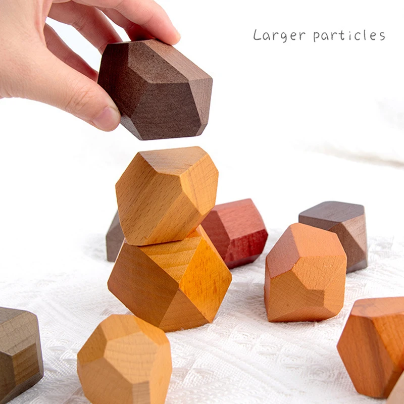 

Colored Stone Jenga Building Block Educational Toy Baby Stacking Game Balancing Stone Jenga Wooden Toy For Kids Gifts