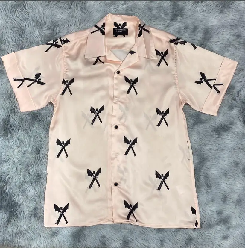 

2021ss ERD Short sleeve Shirt Women Men 1:1 High Quality British Streetwear melancholy Rich Second generation Silk E.R.D shirts