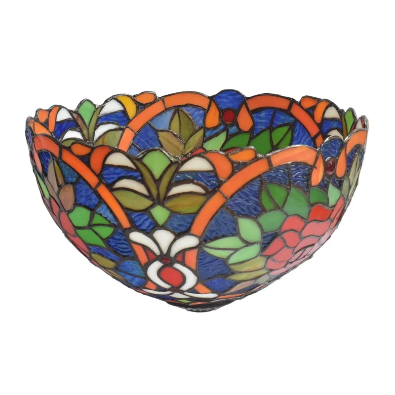 Настольная лампа освещение для стола Витражная абажур цвет синий 12 дюймов