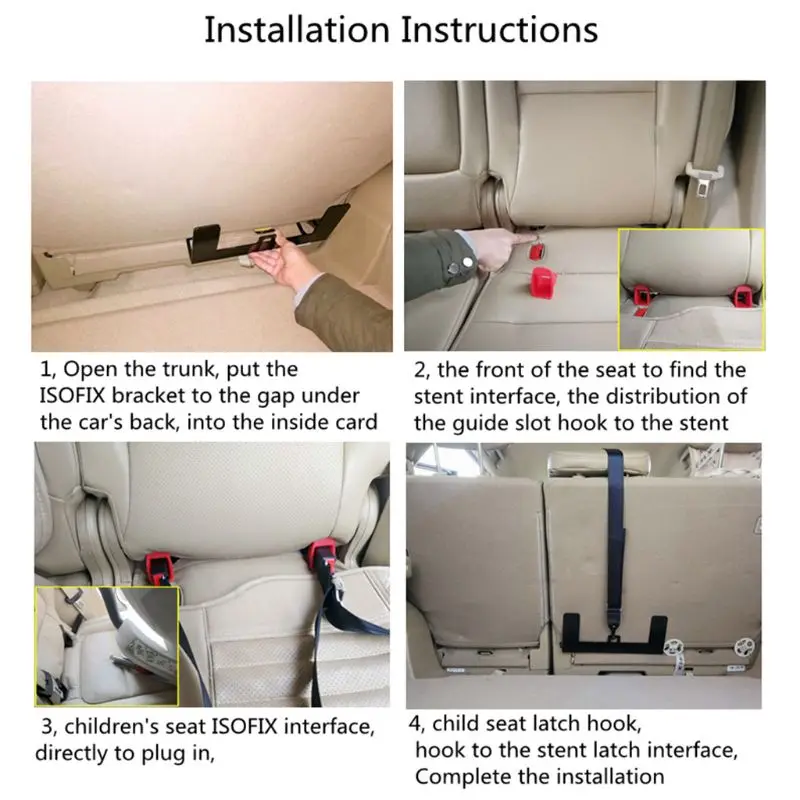 

Universal Car Safety Seat Belt Mount Latch Bracket Child Seat Restraint Mounting Kit for ISOFIX Connector C5AF