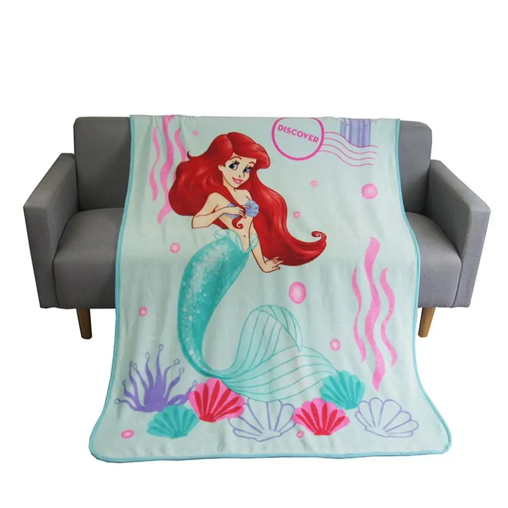 Disney Mint Green Ариэль Русалочка Минни Маус фланелевое одеяло для девочек 117x152 см на