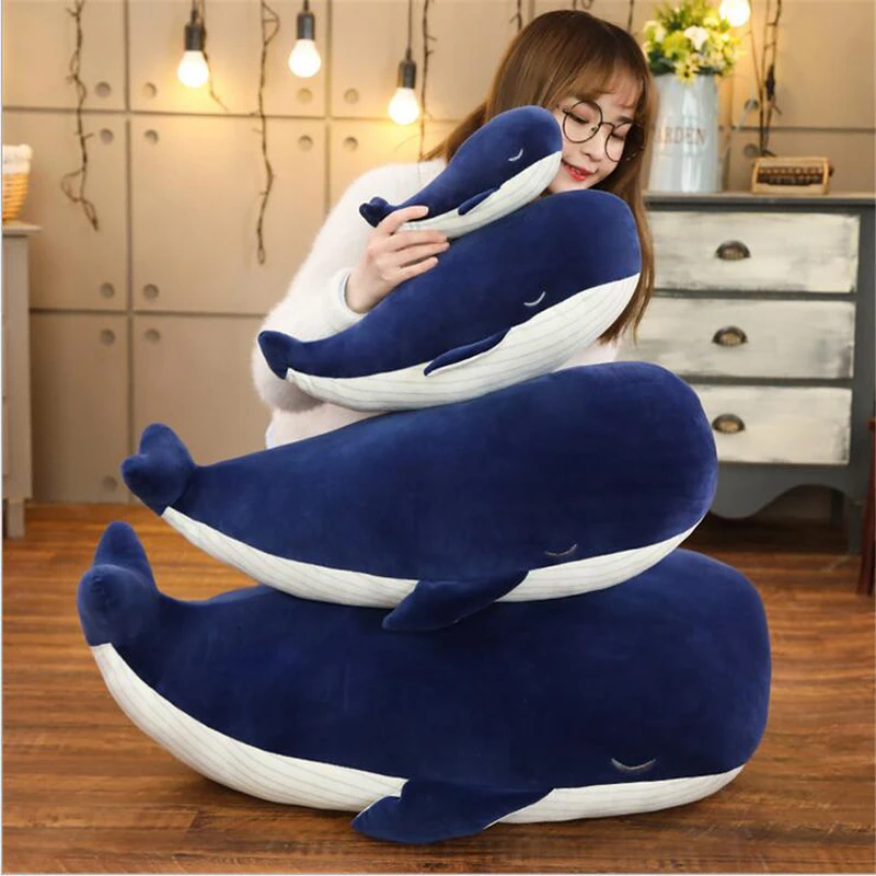 

Big Blue Whale Pillow Plush Toys Cute Stuffed Whale Doll Toy Soft Plush Pillow Children Toy Girls Birthday Gift