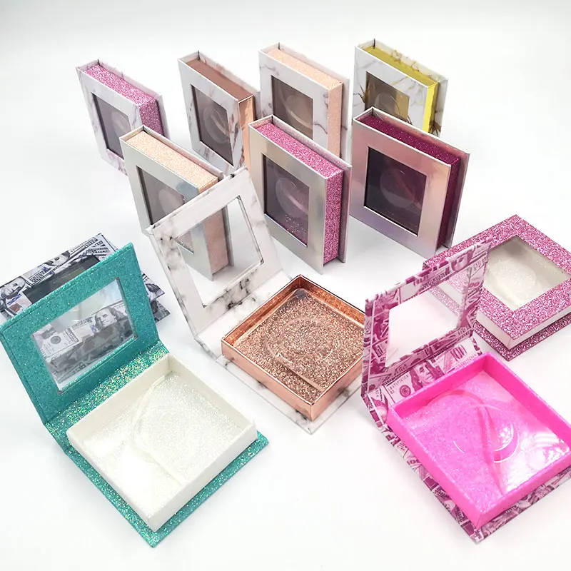 

NEW Eyelash Packaging Box 20pcs Empty Lash Packaging with Tray Square Case 10mm-25mm Mink Lashes Box Eyelashes Package