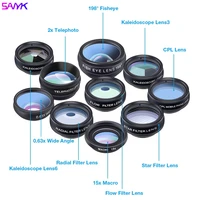 sanyk mobile phone lens kit 0 63x wide angle lens 15x macro lens for phone cpl filter 2x telephoto lens fisheye lens smartphone