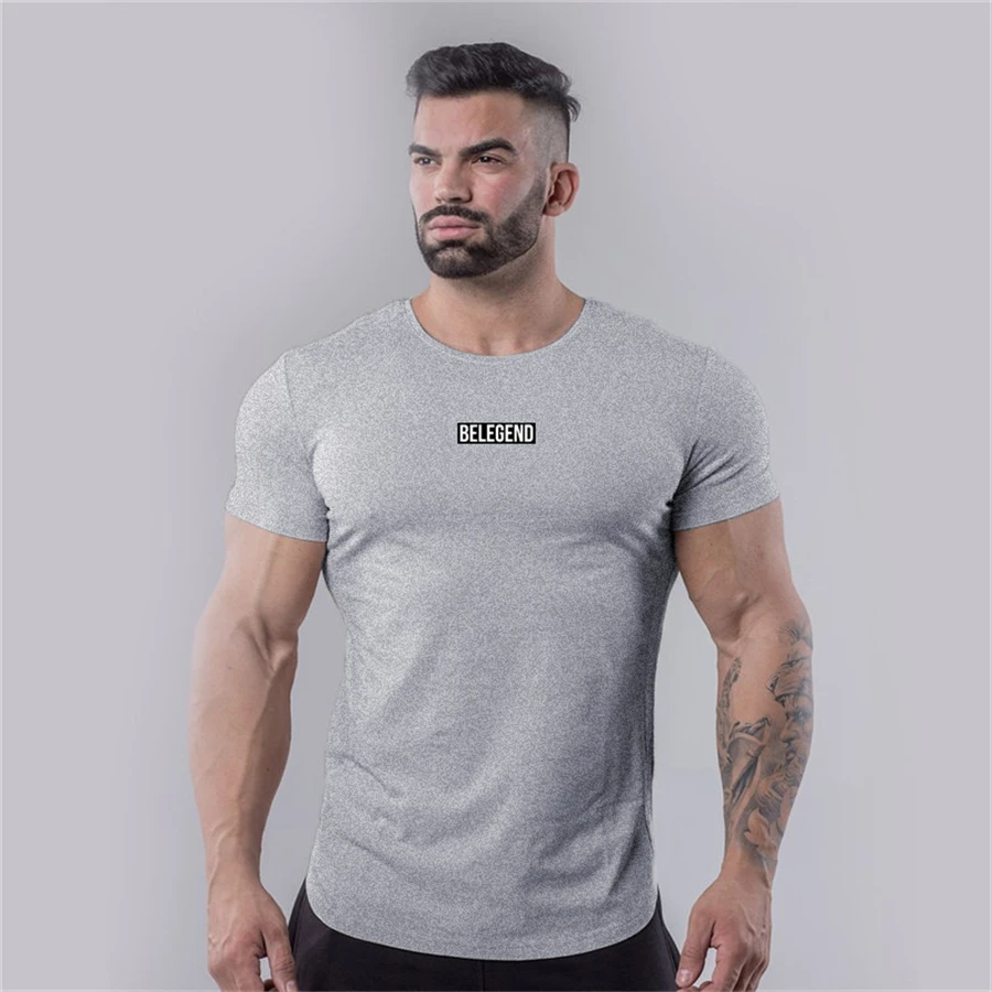 2019 Мужская хлопковая футболка модные футболки с принтом повседневные тонкие