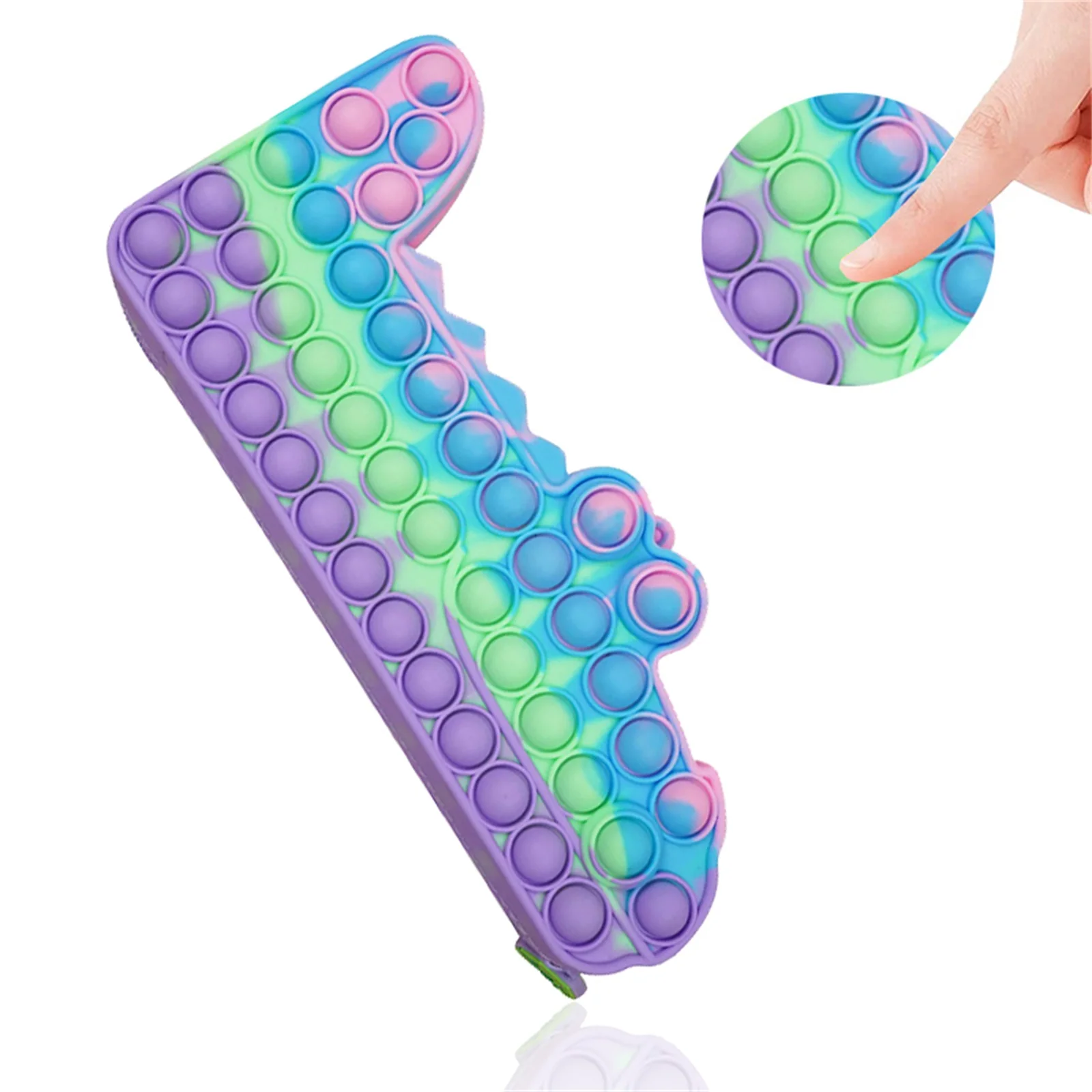 

Силиконовая коробка для канцелярских принадлежностей со встроенными пузырьками, игрушка для декомпрессии для школы и офиса