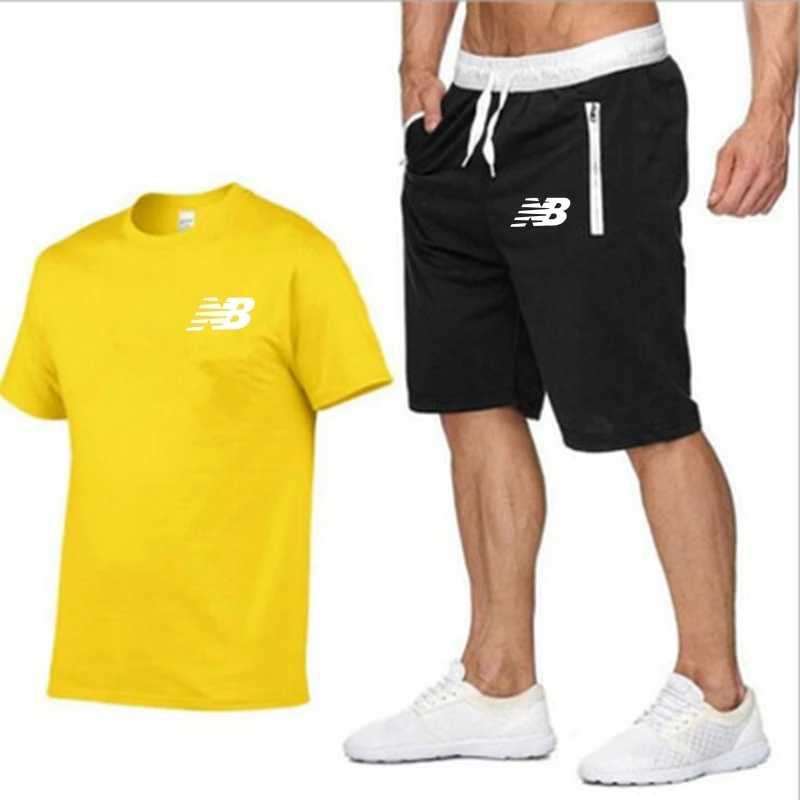 

2021 Hot-Selling Summer T-Shirt Pants Set Casual Brand Fitness Jogger Pants T Shirt Hip Hop Fashion Men's Tracksuits