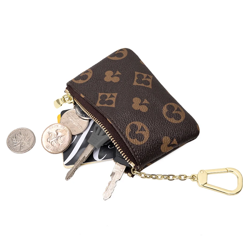 

Mini Classical Wallet Purse Brand Designer Zipper Coin Purse 2021 Leather Key Bag Unisex Leather Bag KeyChian Purse and Wallet