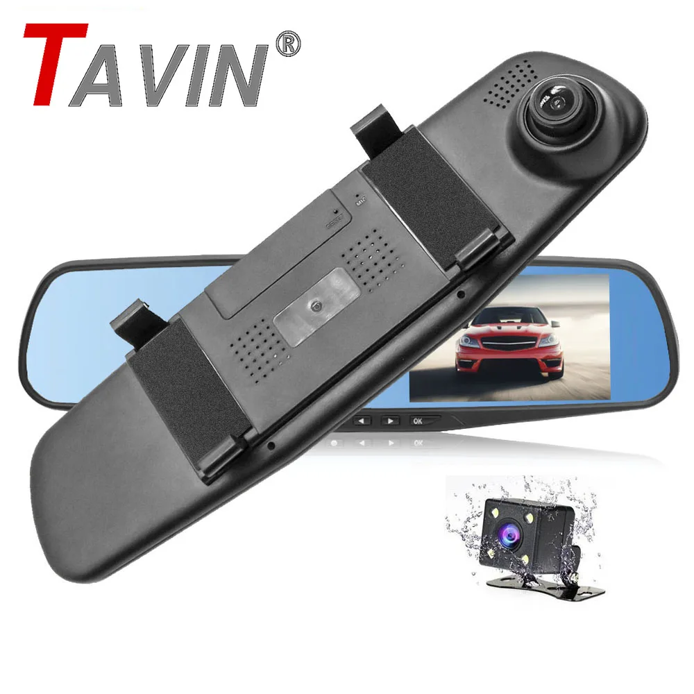 Автомобильный видеорегистратор Камера заднего вида 1080P 4 3 дюймов широкоугольный