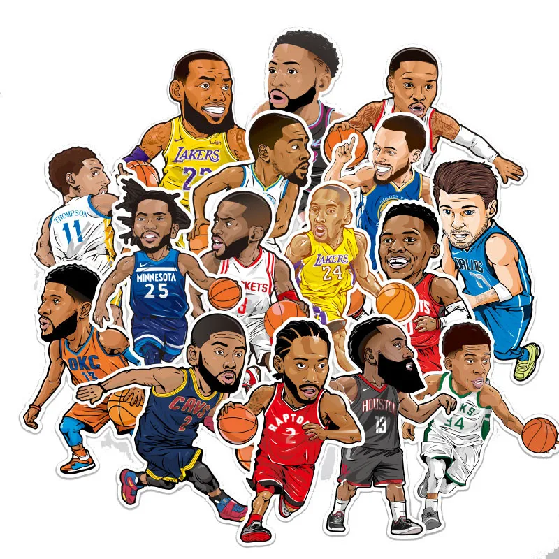 16 шт./компл. наклейки для игроков в спортивной корзине водонепроницаемые ПВХ