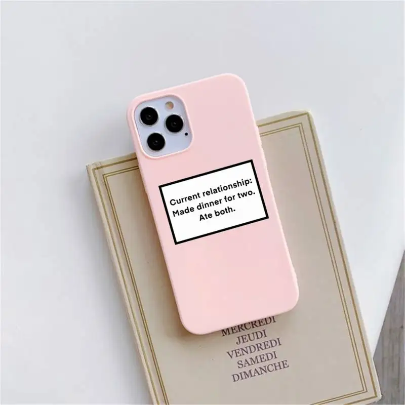 

Design Funny Quotes Text Phone Case Candy Color for iPhone 6 6S 7 8 11 12 XS X SE 2020 XR mini pro Plus MAX funda
