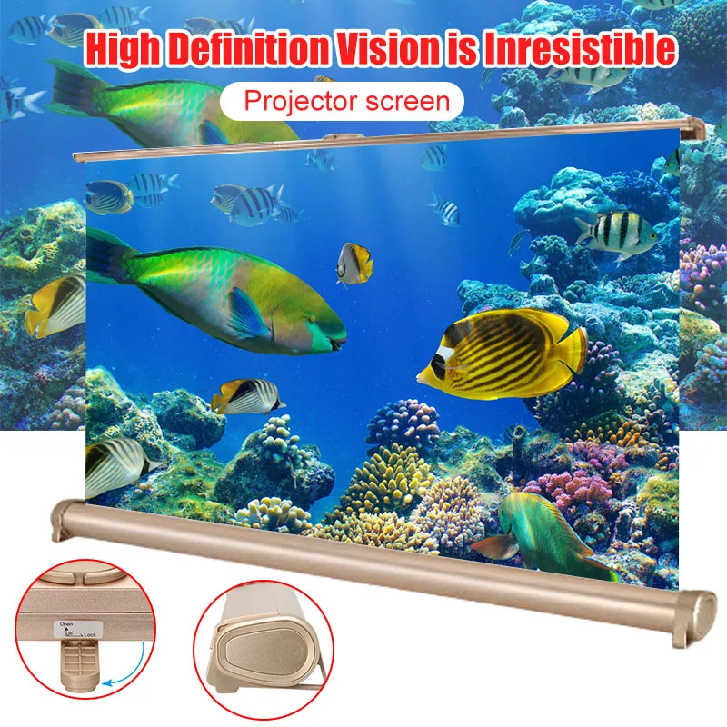 

20 Inch Micro Projector Screen Foldable 16:9 Projection Screen Cloth for Home Outdoor Travel VDX99