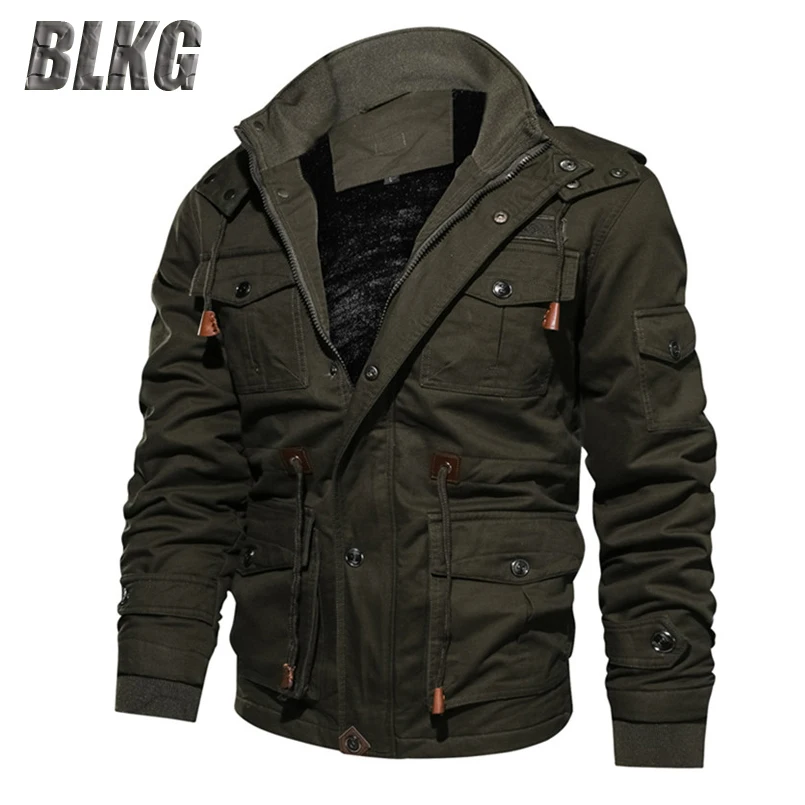 Мужская зимняя куртка с капюшоном blкг толстая теплая флисовая в стиле милитари