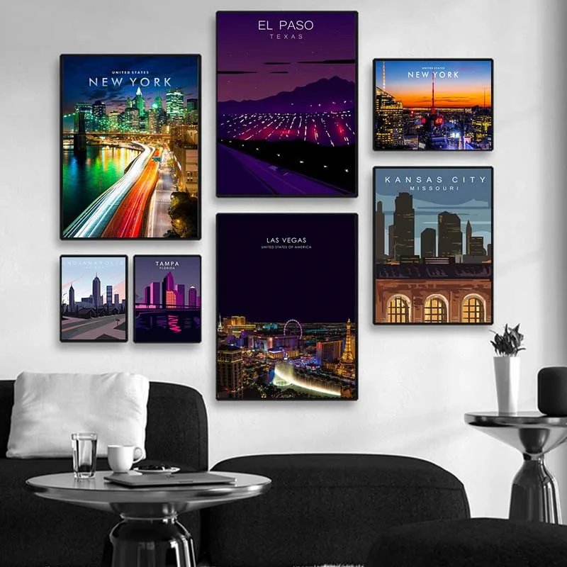 

HD print canvas art painting art New York all kinds of travel city landscape poster wall for home decoration painting