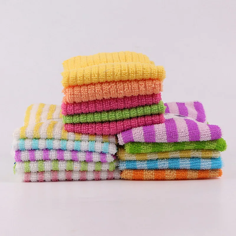 5 шт. обеденное полосатое полотенце красочное мягкое квадратная стирка сухая