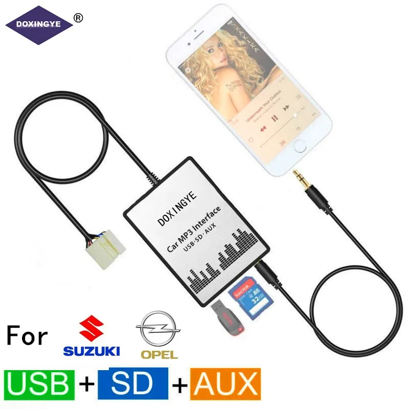 DOXINGYE USB SD AUX Автомобильный MP3 плеер Музыка CD Радио Цифровой Сменный Адаптер для Suzuki