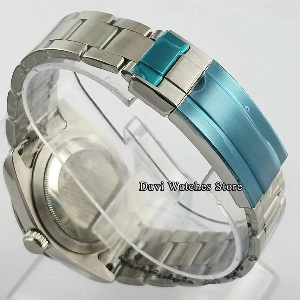 

40mm sapphire glass Watch Case +Steel Brushed Bracelet Fit ETA 2836 Miyota 8215 821A DG2813/3804 Movement