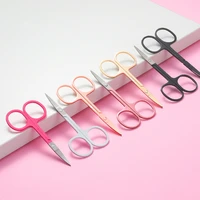 stainless steel colorful eyebrow scissors curved blade professional precision trimmer eyebrow eyelash hair remove makeup tool