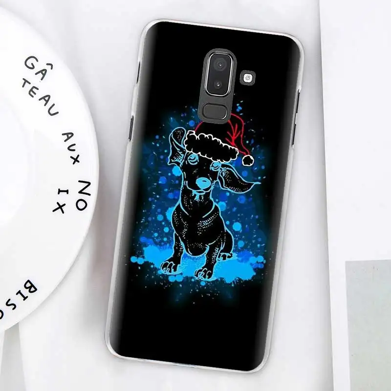 Dachshund Doxie Цветок Собака Щенок Чехлы для samsung Galaxy J4 Plus J6 Plus J8 J3 J5 J7 J5 Prime жесткий чехол