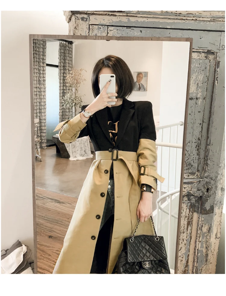 Ветровка женская с длинным рукавом на шнуровке оверсайз в Корейском стиле осень