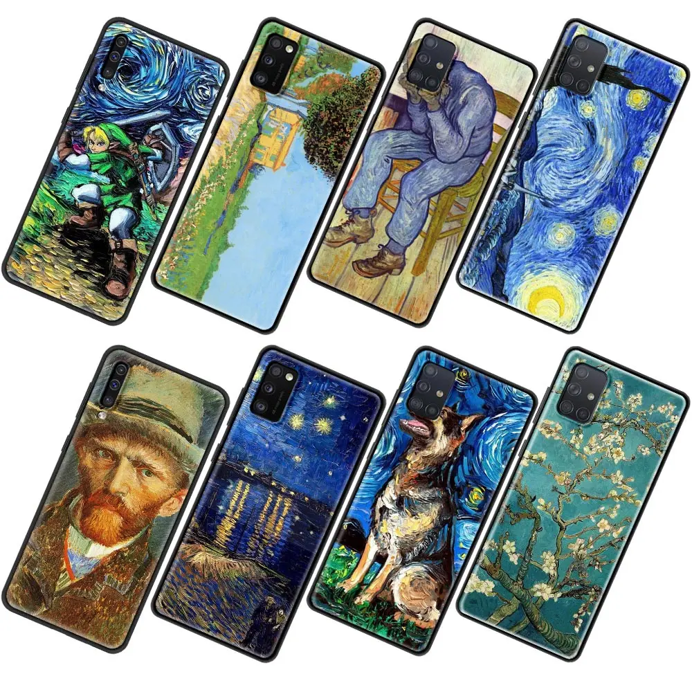 

Case for Samsung Galaxy A12 A50 A70 A21S A71 A51 A01 A11 A02S A21 A31 A41 TPU Shell Cover Van Gogh Starry Night Printing
