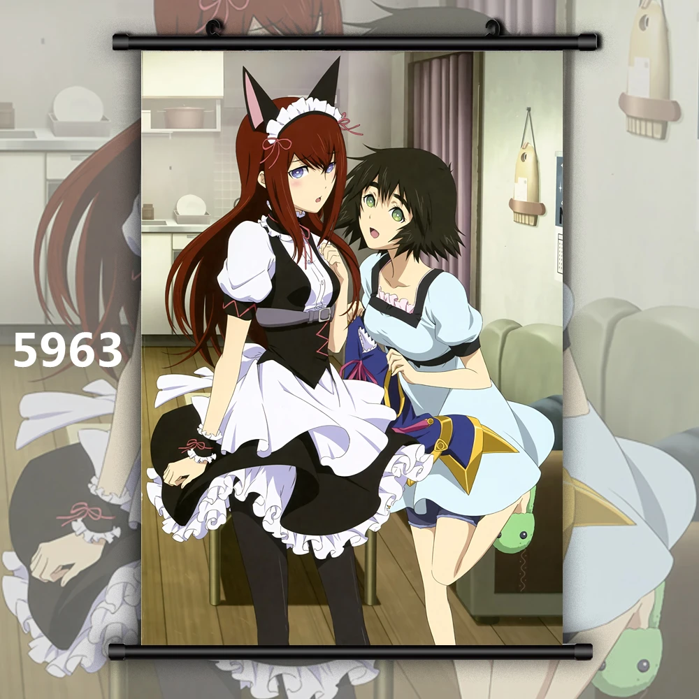 WTQ Steins Gate Makise Kurisu Christina Shiina Mayuri Retro Canvas Painting Anime Posters Wall Decor Art Picture Home on - Картина на холсте "Ретро" с изображением аниме "WTQ Steins Gate Makise Kurisu Christina Shiina Mayuri" для декор