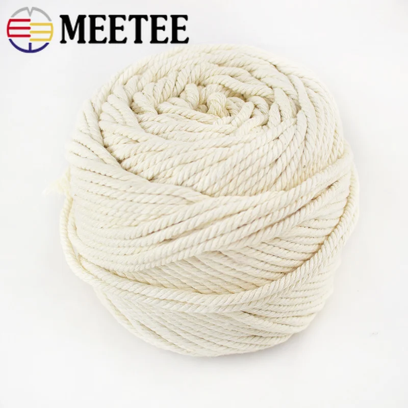 Meetee 4mm X100m Natural Cotton Macrame Cord Beige Rope DIY Wall Hanging Plant Hanger Craft Home Textile Deco Accessories AP266|Шнуры| |