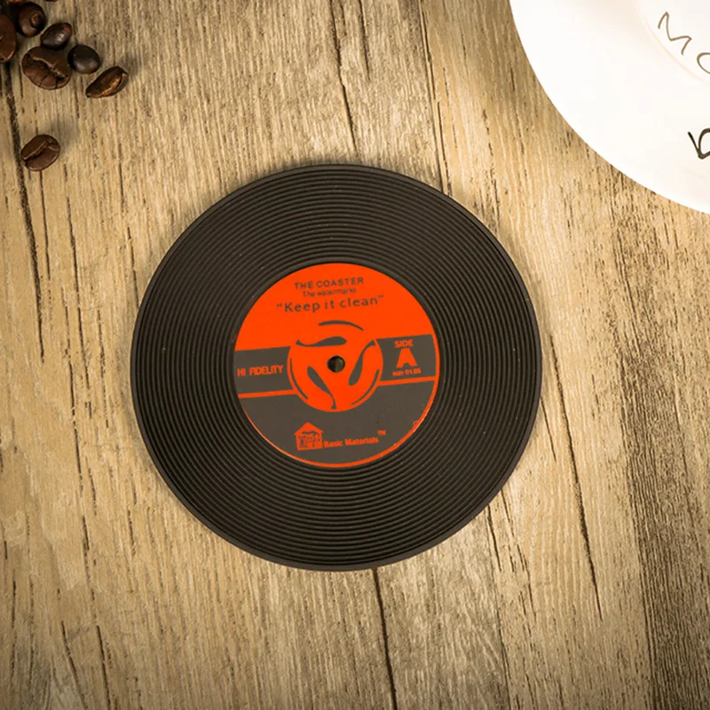 4 шт./компл. Ретро компакт дисков подставки для чашек с напитками коврик ПВХ