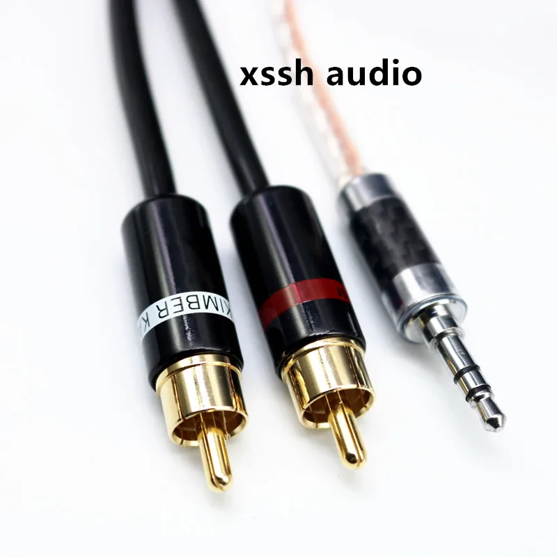 Hi-Fi Canare 3 5 мм 2RCA аудио кабель для ПК усилитель соединения высокого качества Jack RCA |