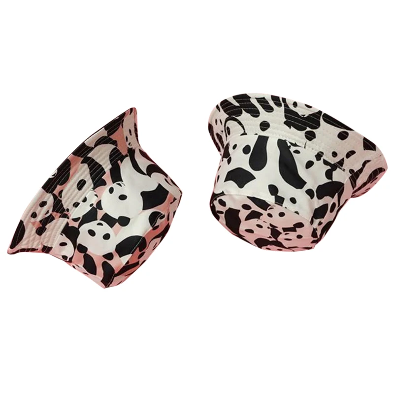 Симпатичная Панама с пандой складная летняя уличная Кепка Бобом в стиле хип-хоп