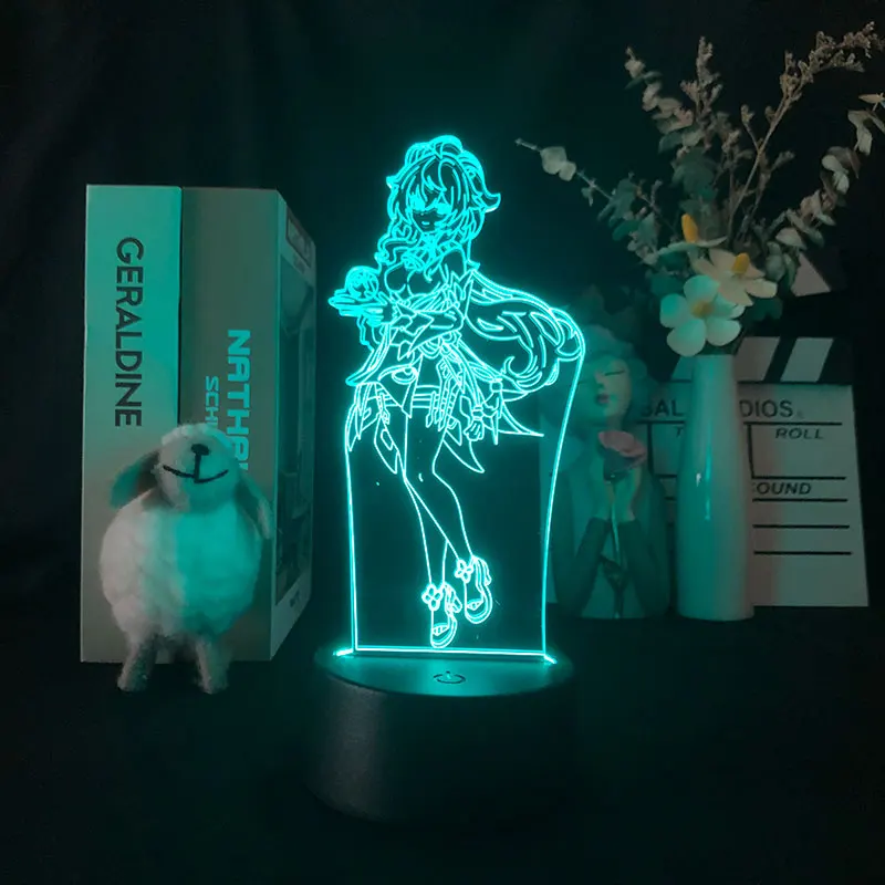 

3D Night Light Alarm Clock Base Light APP Control Base Genshin Impact Game Lamp Delineascope Child Office Decor Festival Present