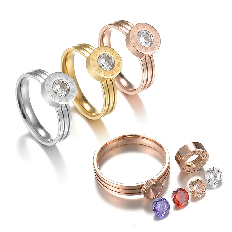 Elepple креативный Римский Цифровой Красочный Циркон Сменные кольца для мужчин и