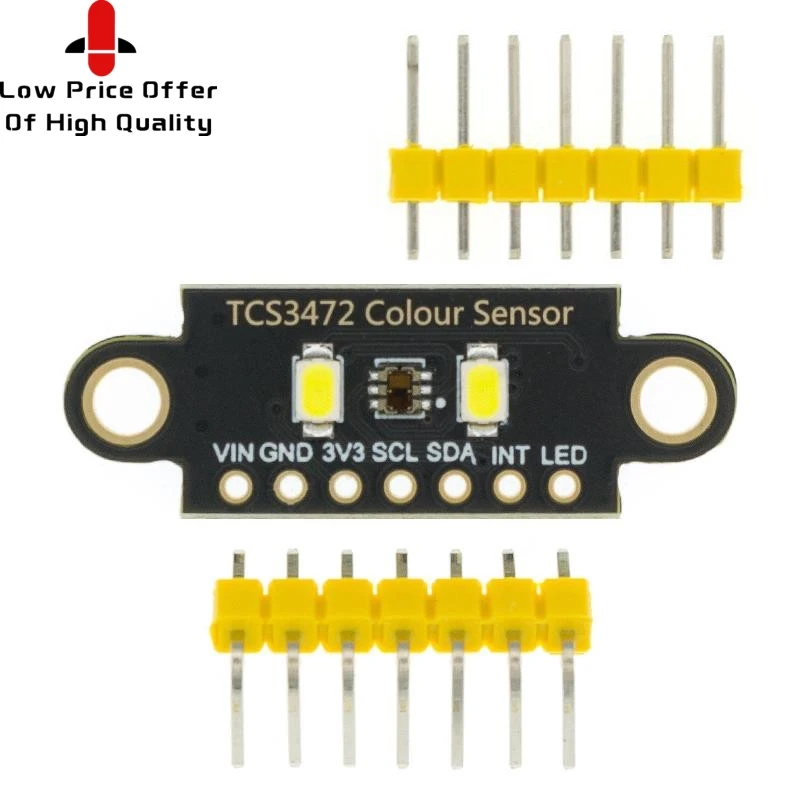 TCS34725 Low Power IR Blocking Filter RGB Light Color Sensor Recognition Diy Kit Electronic PCB Board For Arduino Programmable |