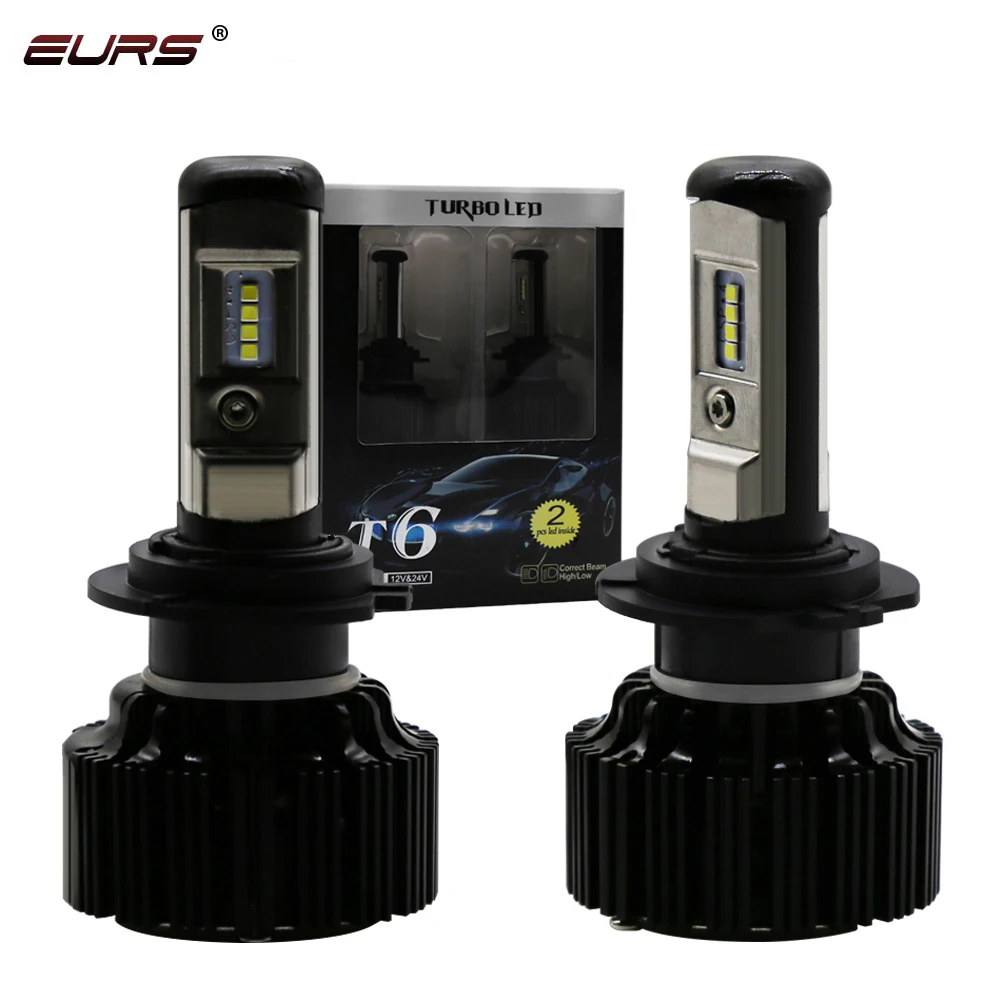 Светодиодные Автомобильные фары EURS T6 Led H4 H7 H8 H9 H11 6000LM противотуманные H1 H3 9005 HB3 9006