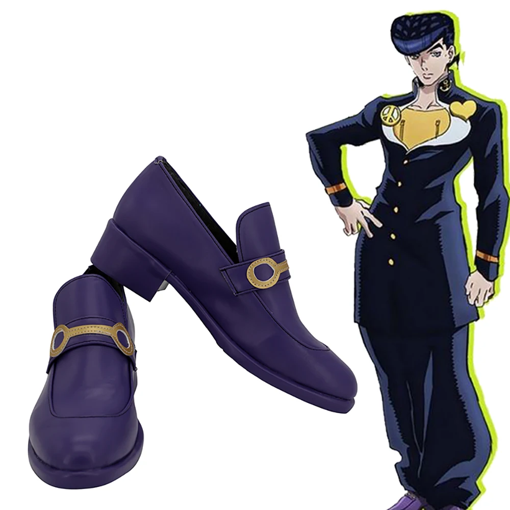 Приключения Джоджо Josuke Higashikata Косплэй Вечерние туфли лодочки фиолетового цвета