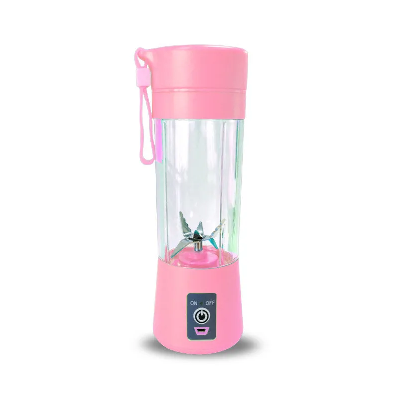 pink 6-лист Мини соковыжималка с зарядкой от USB электрическая соковыжималка чашки Портативный Кубок фрукты чаша для смешивания Миксер для фруктов машина 400 мл - Цвет: pink