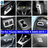 dashboard air ac glass lift button gear panel steering wheel cover trim for toyota rav4 rav 4 xa50 2019 2022 matte accessories