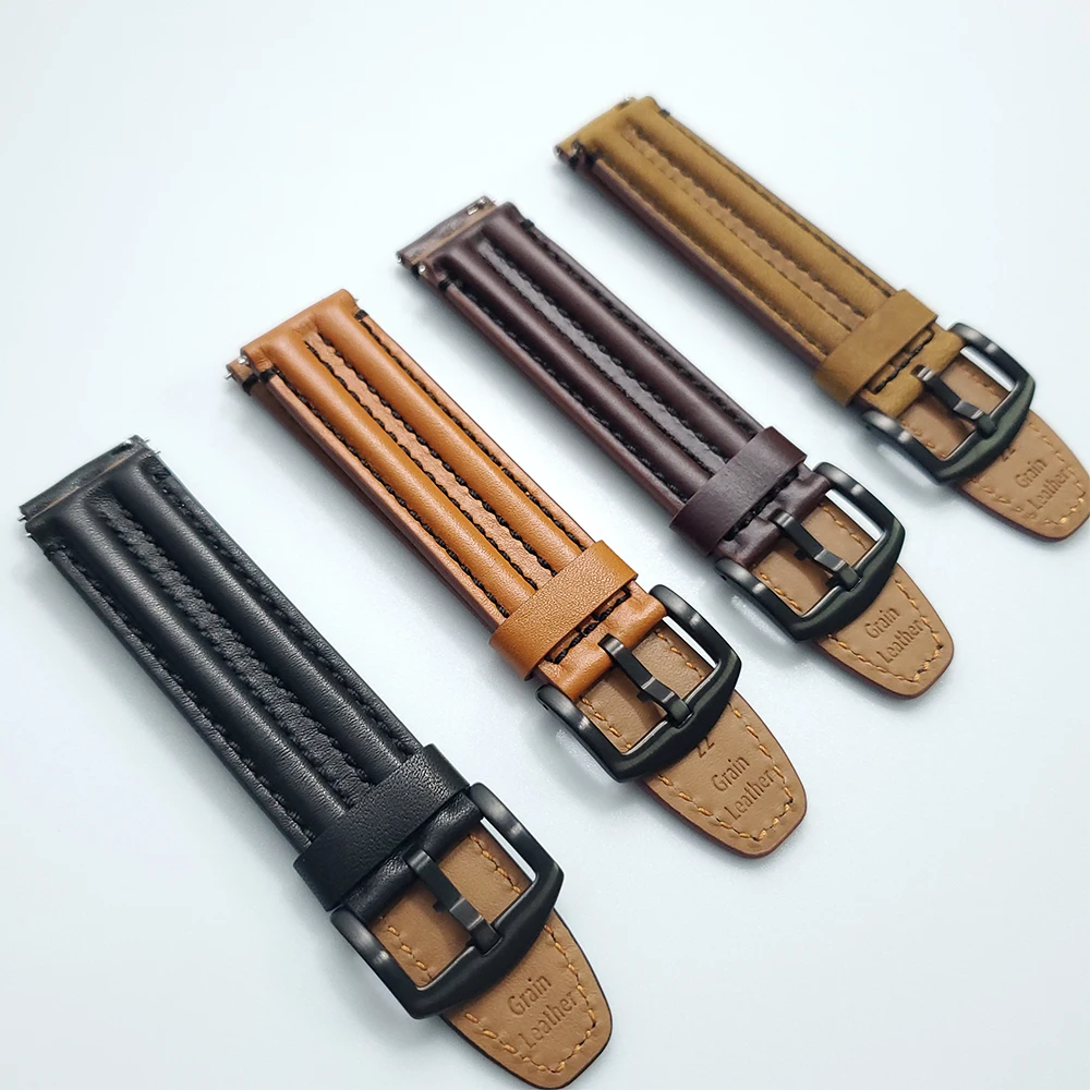 Leather Strap For TicWatch Pro 3 Ultra GPS / E3 Smart Watch Band Bracelet For TicWatch Pro 2020 / E2 / GTX Watchband Accessories