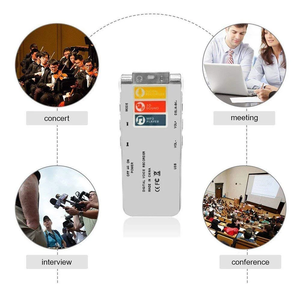 Цифровой диктофон плеер MP3 перезаряжаемый 8 Гб Смарт рекордер телефон аудио