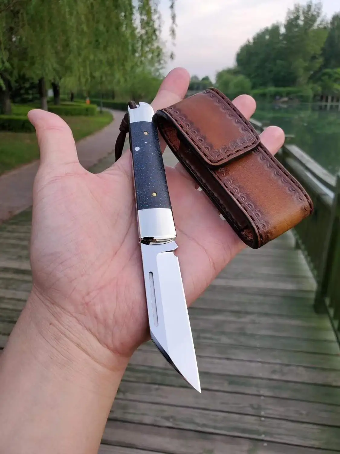 spesifikasi Buatan Tangan Pisau Saku 14C28 Pisau Baja Pisau Lipat Survival Alat Berkemah Berburu Pisau Saku Taktis Edc Outdoor Alat