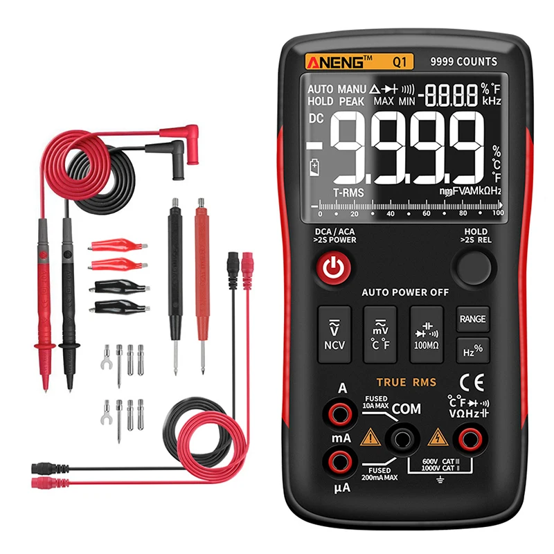 

Digital Multimeter True RMS Auto Range Professional LCD automatic Smart Multimeters Voltage Ammeter Tester Measure DC/AC tool wj