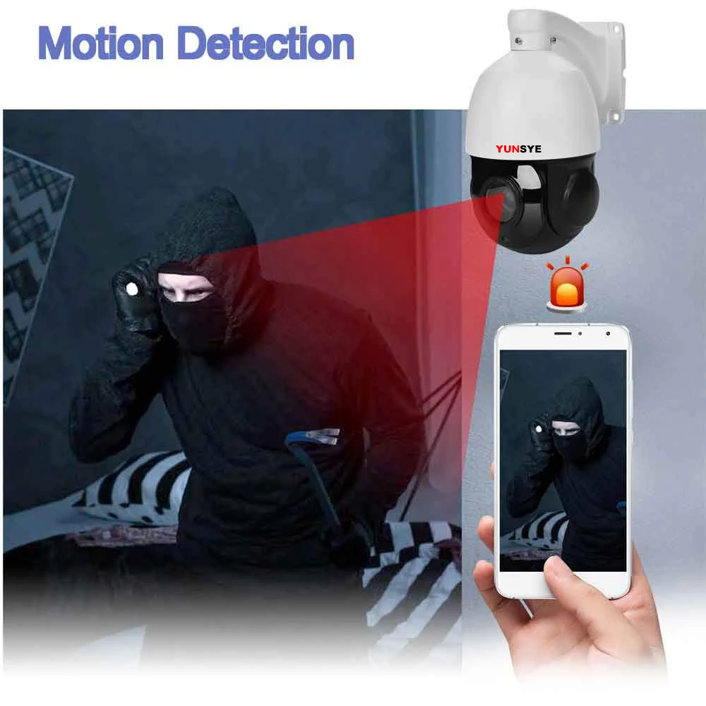 YUNSYE 1080P 20X Zoom IP Camera High Speed Dome PTZ Automatic Tracking CCTV Video Surveillance with SD Card XMEYE | Безопасность и