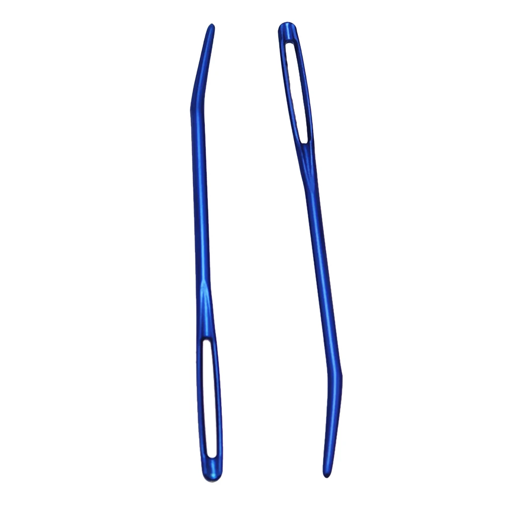 2 шт. алюминиевый Больших Глаз с изогнутым кончиком гобелен штопки иглы DIY Вязание