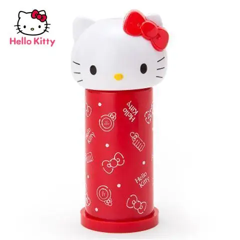 

TAKARA TOMY Hello Kitty Push Cotton Swab Holder Hand Pressure Automatic Cotton Swab Box Portable Mini Cute Cartoon Home